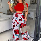 Ensemble deux pièces élégant pantalon long et tailleur léger pour femmes