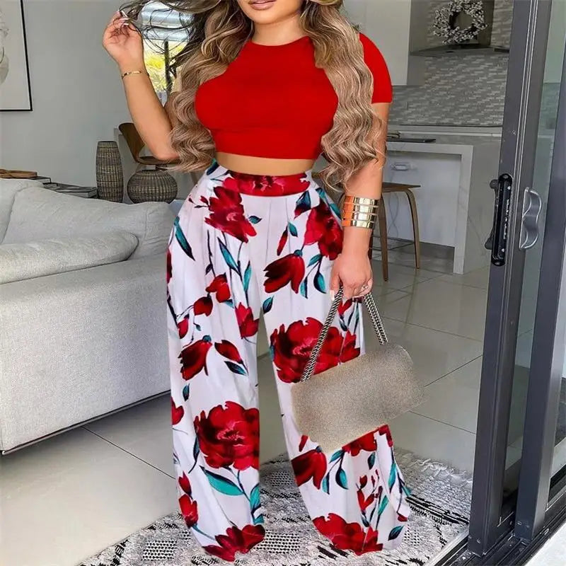 Ensemble deux pièces élégant pantalon long et tailleur léger pour femmes