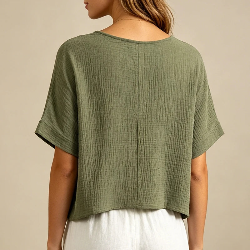 T-Shirt Chic Femme – Mousseline de Coton