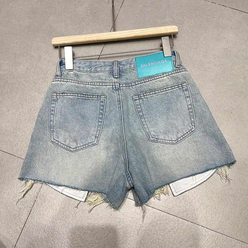 Short en jean déchiré pour femmes