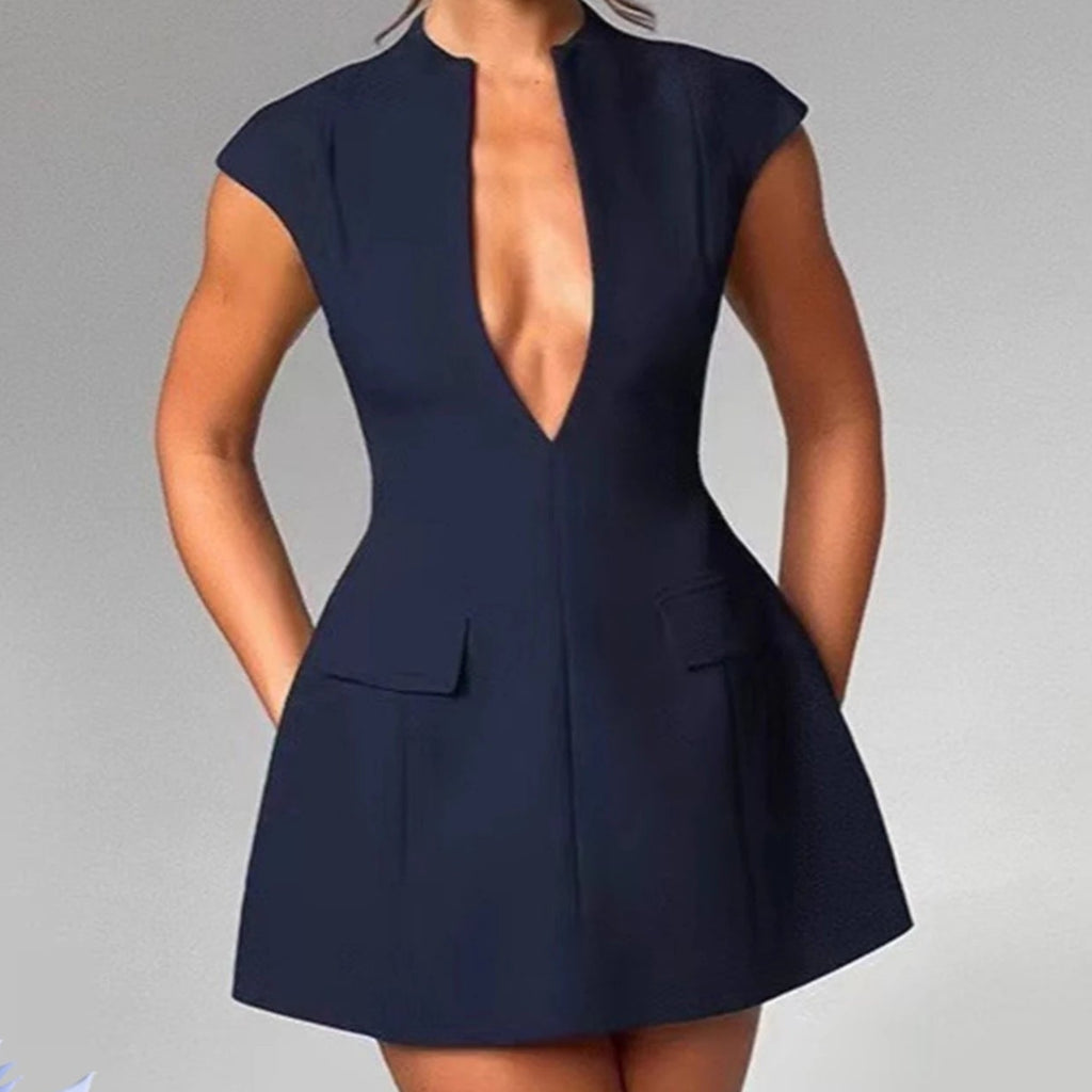 Robe sans manches de couleur unie pour femmes