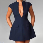 Robe sans manches de couleur unie pour femmes