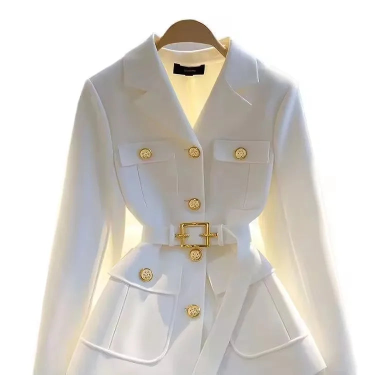 Veste boutons avec ceinture pour femmes
