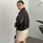 Veste en faux cuir pour femmes
