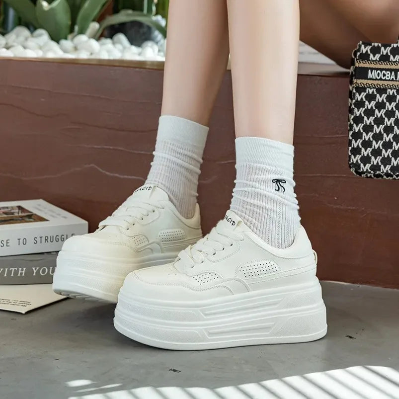 Baskets en cuir véritable pour femmes