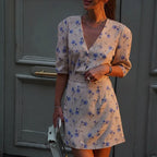 Robe courte élégante à imprimé floral pour femmes