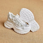 Basket en cuir véritable creux pour femmes