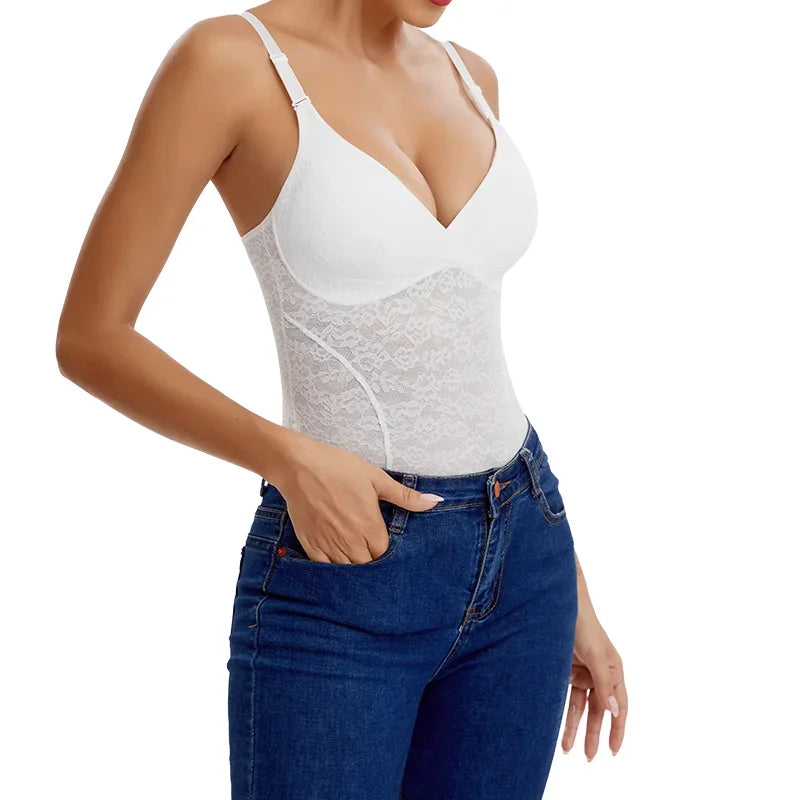Body string en dentelle à col en V pour femmes