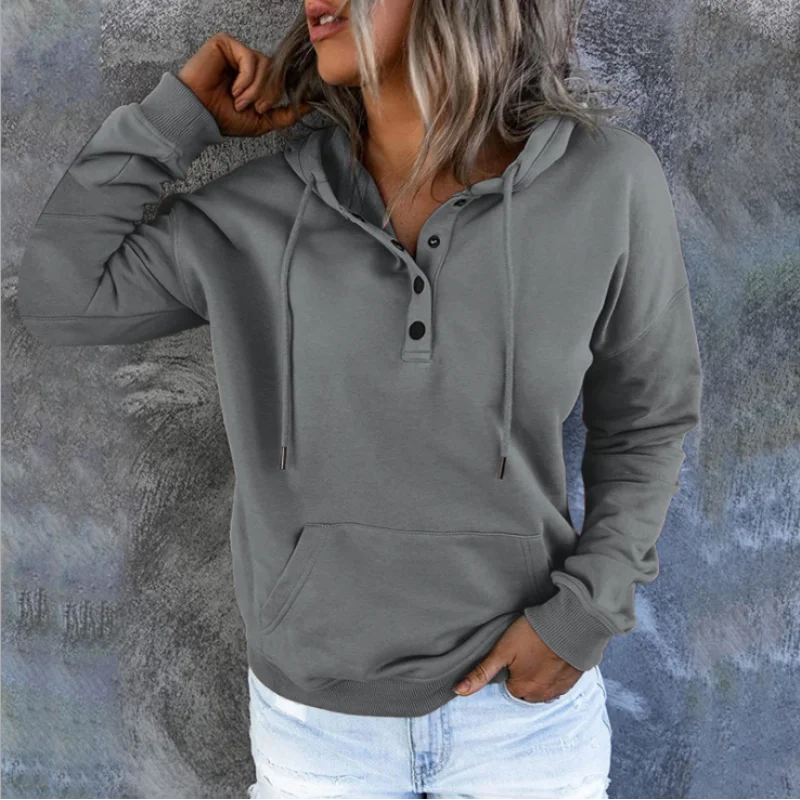 Sweat à capuche ample et décontracté à manches longues pour femmes