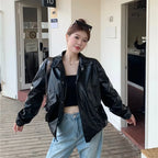 Veste en cuir PU pour femmes