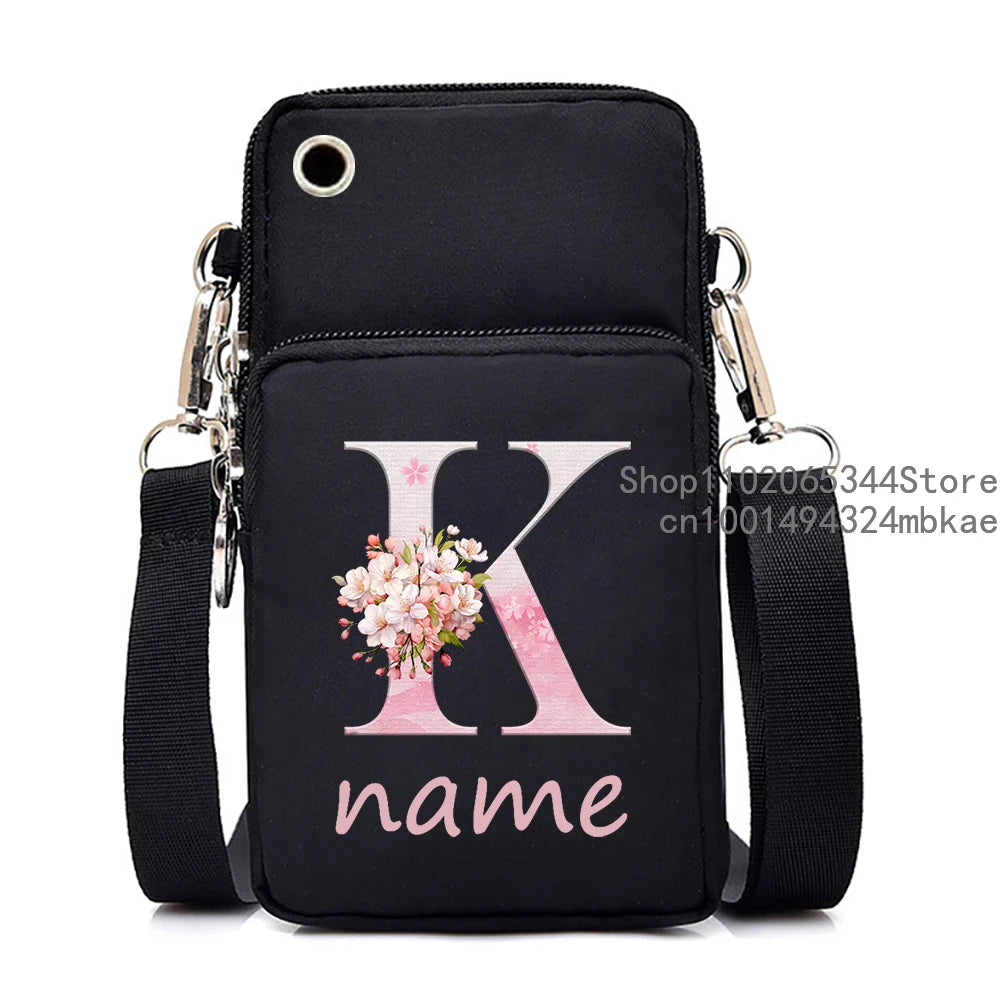 Sac à bandoulière pour téléphone portable floral pour femmes