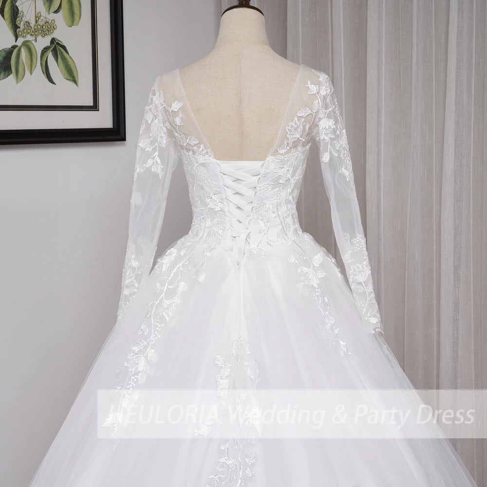 Robe de mariée princesse à manches longues pour femmes
