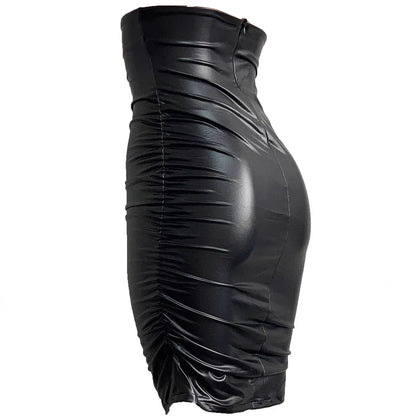 Mini-Jupe Noire Femme – Similicuir Taille Haute