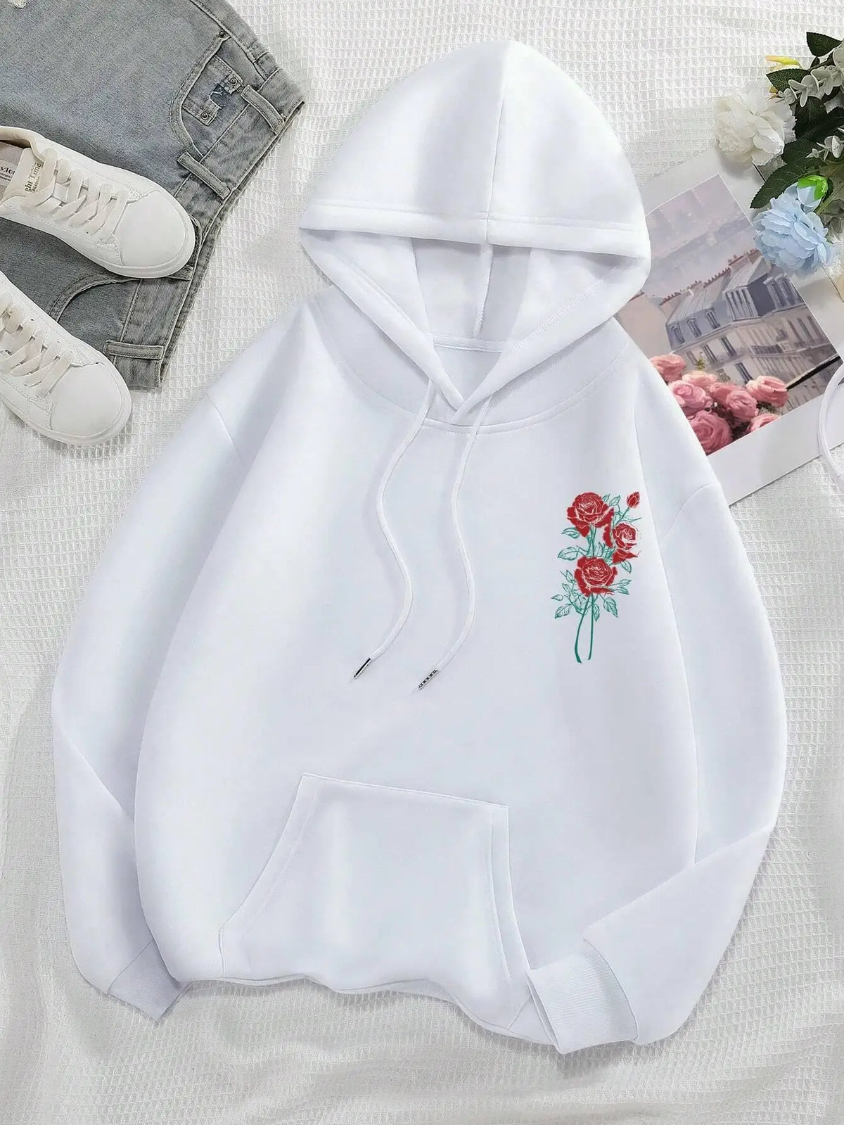 Sweat à Capuche Polaire Femme – Look Rétro et Confort