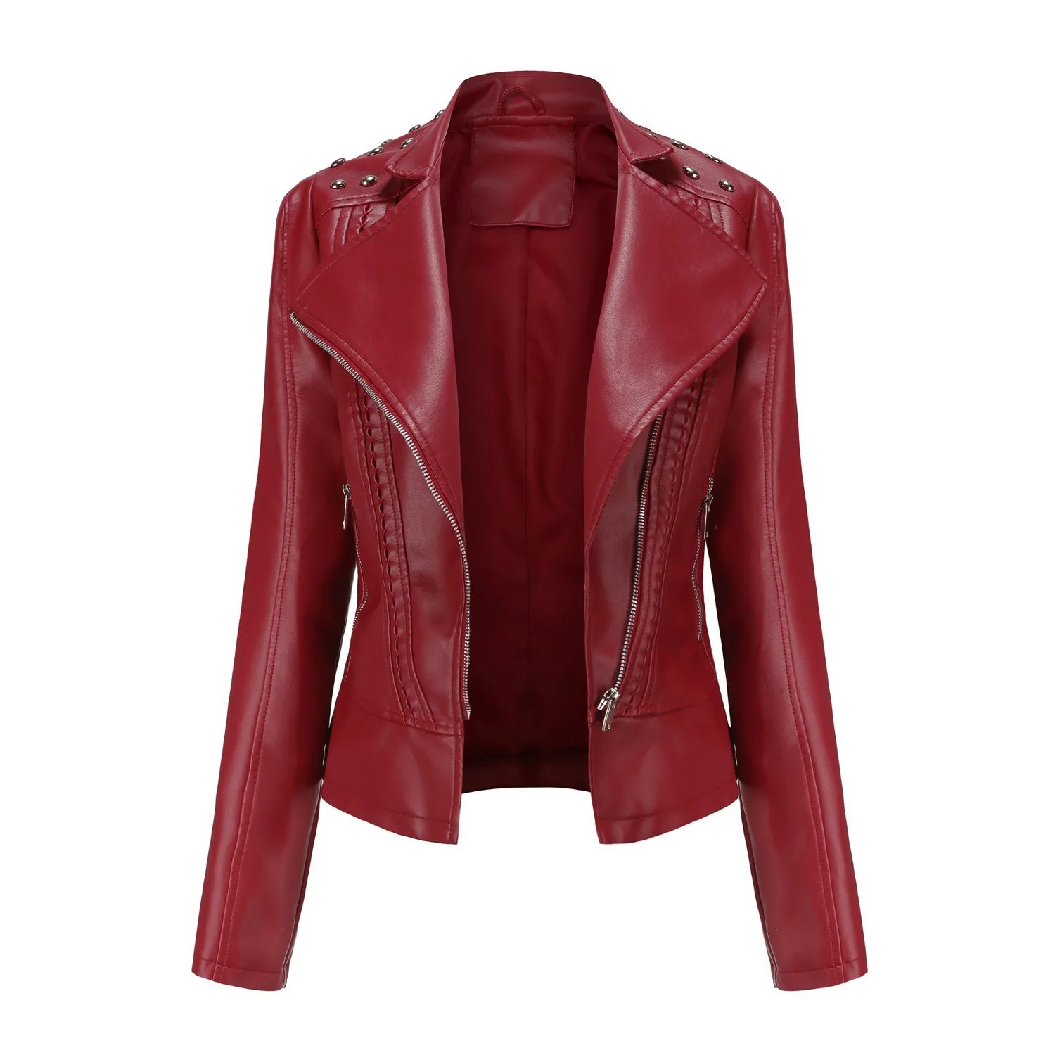 Veste en similicuir souple pour femmes