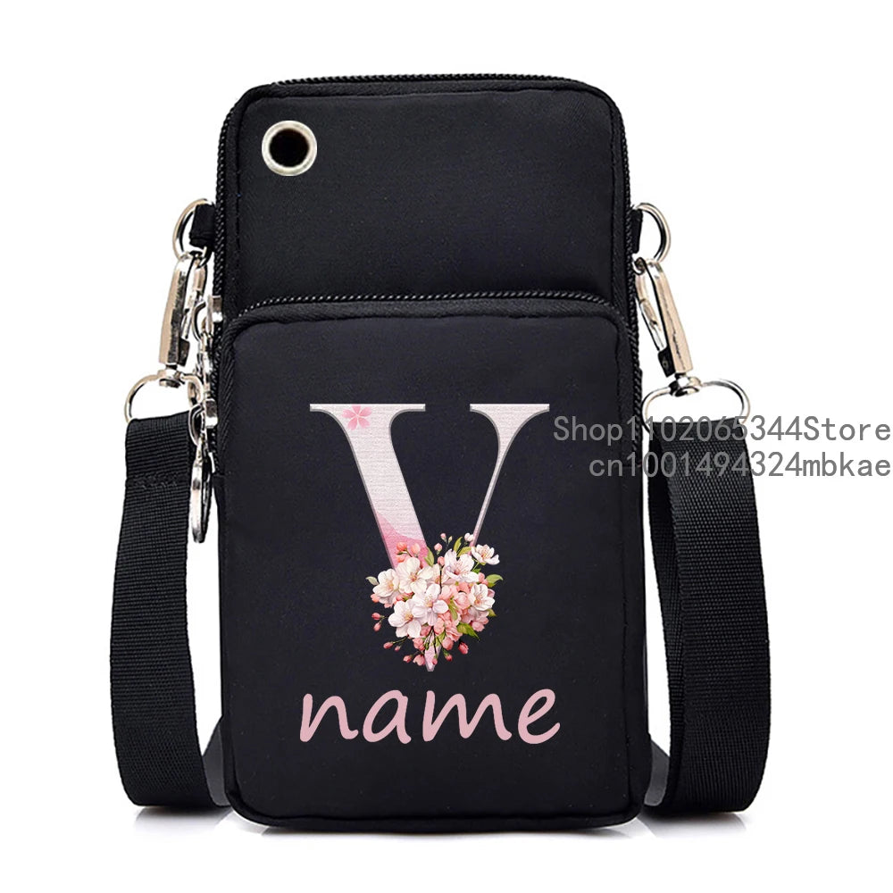 Sac à bandoulière pour téléphone portable floral pour femmes