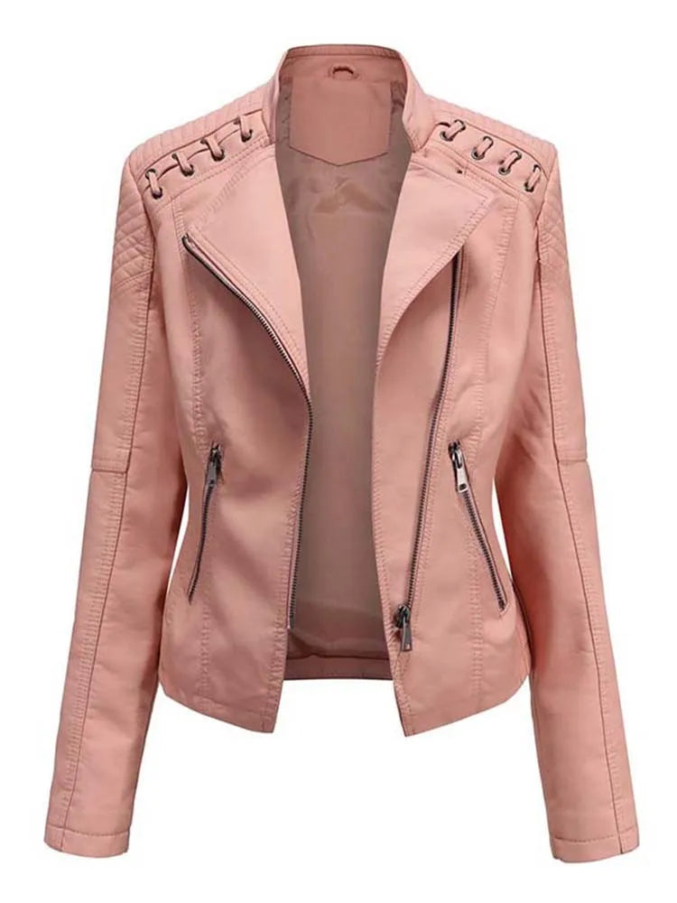 Veste en cuir Slim pour femmes