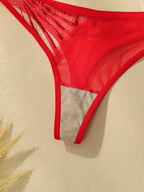 Ensemble de sous-vêtement soutien-gorge sexy en dentelle brodée pour femmes