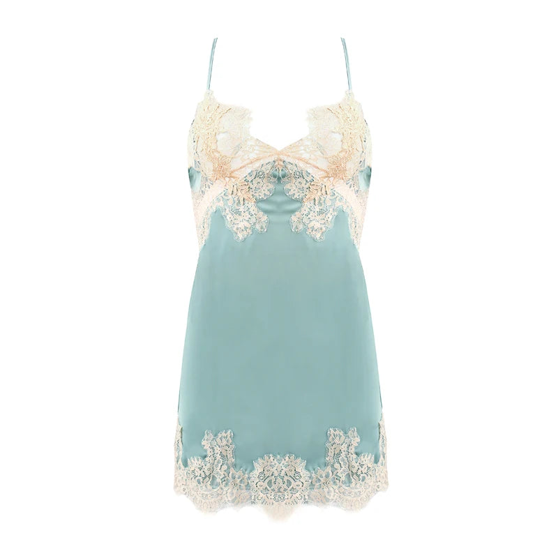 Chemise de nuit avec dentelle dos nu pour femmes