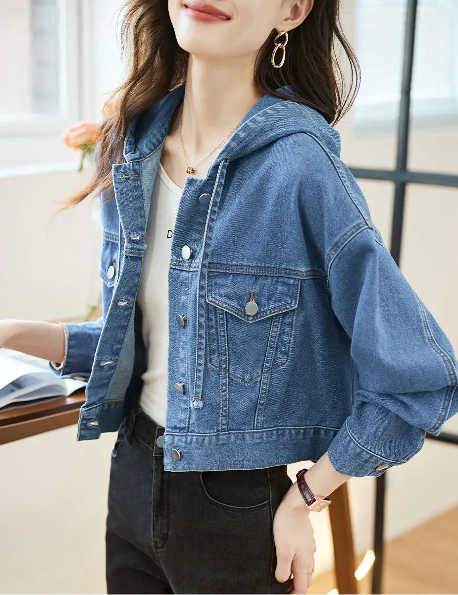 Veste en Jean à Capuche Femme – Style Vintage