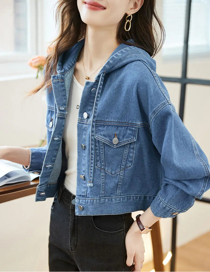 Veste en Jean à Capuche Femme – Style Vintage