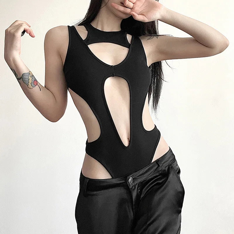 Body Noir Femme – Style Gothique Cyber