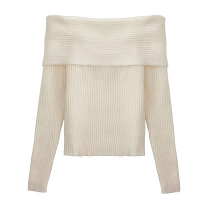 Pull Chic Femme – Col Ras du Cou et Épaules Dénudées