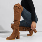 Bottes à glissière floquées pour femmes