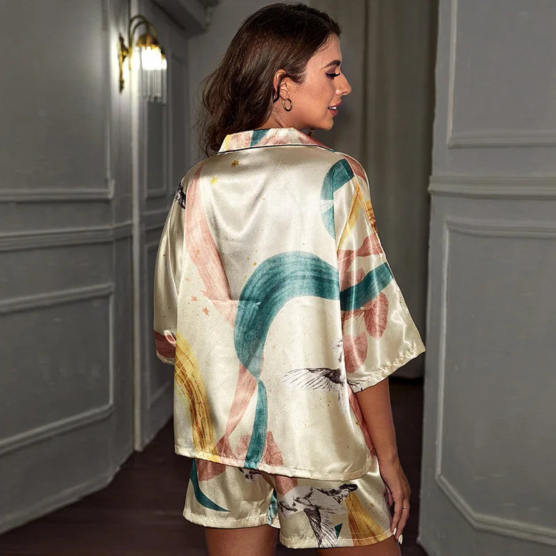 Ensemble pyjama en satin pour femmes