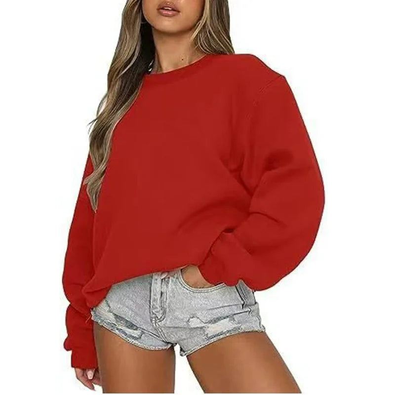 Pull décontracté couleur unie pour femmes