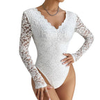Body élégant en dentelle florale pour femmes