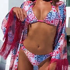 Maillot de bain deux pièces imprimé cristal diamant pour femmes