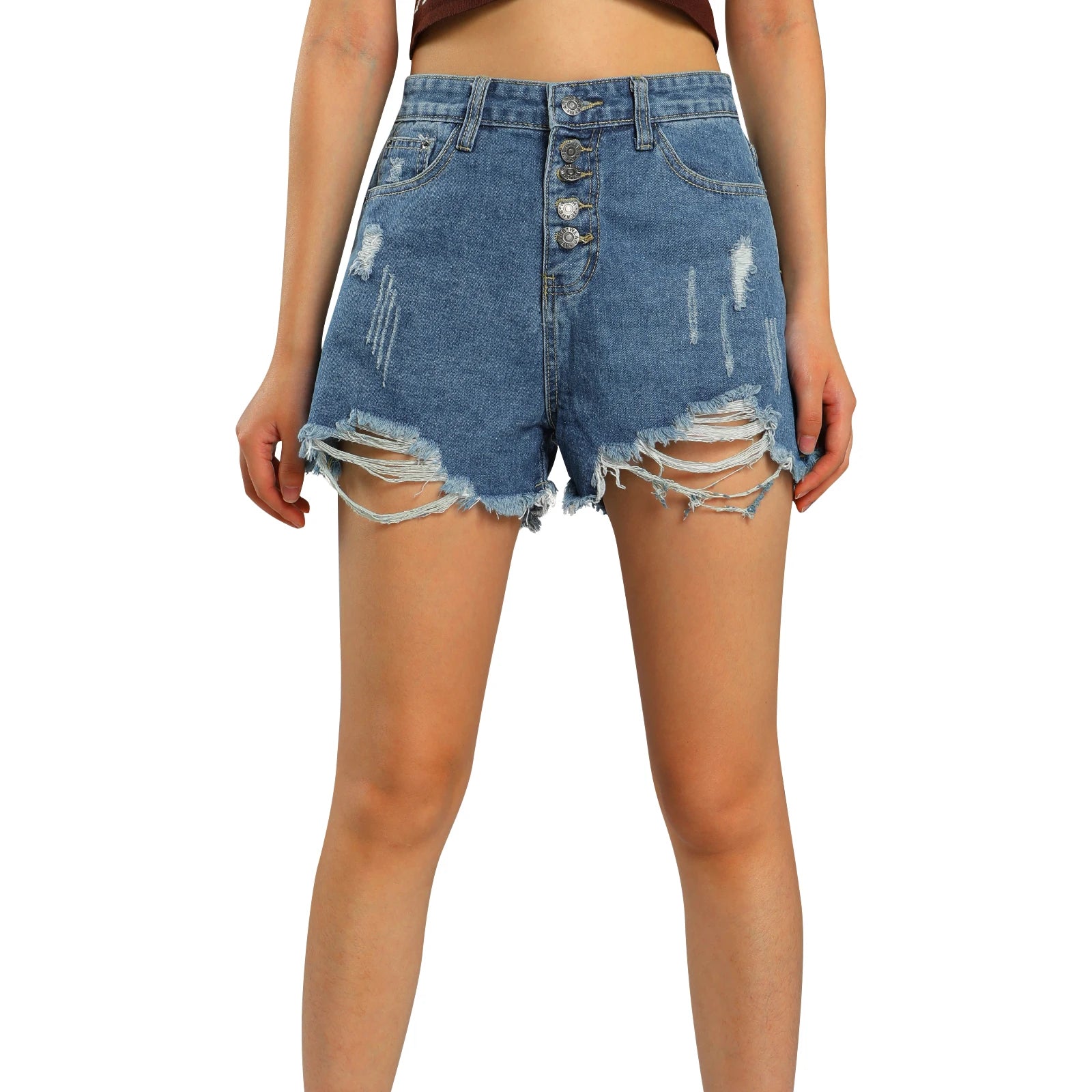 Shorts en jean déchirés pour femmes