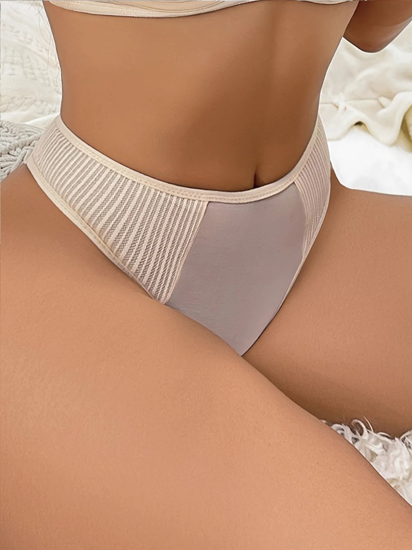 Culottes en pur coton et maille transparente respirante pour femmes