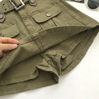 Jupe-pantalon en jean de style safari pour femmes