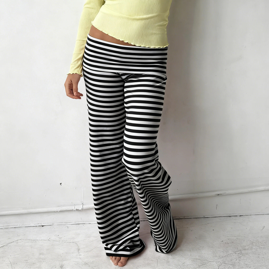 Pantalon large à revers pour femmes
