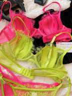 Ensemble soutien-gorge sexy à bonnets fins et culotte ajourée pour femmes