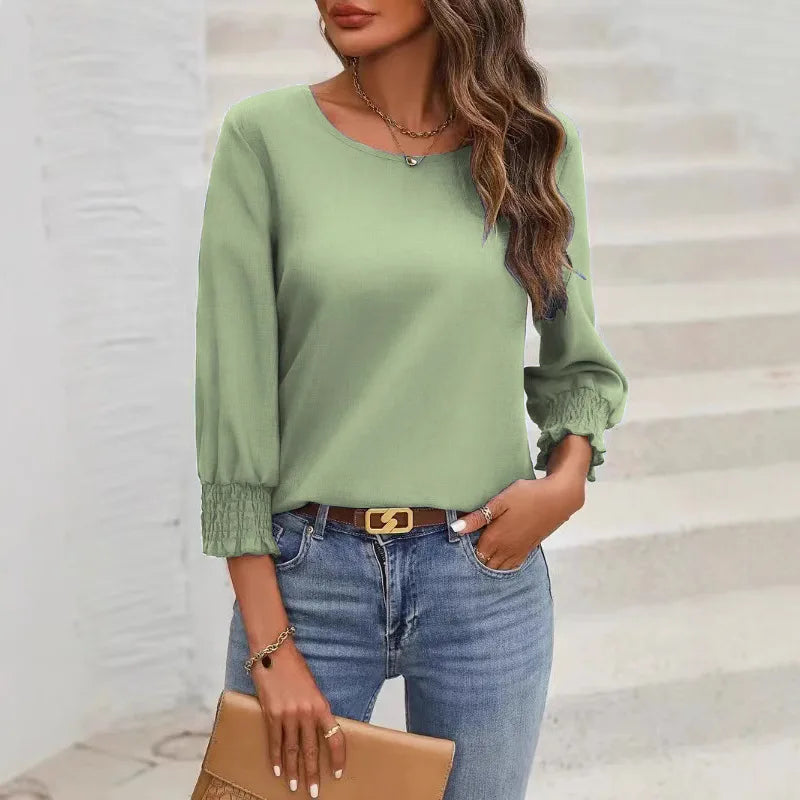 Chemisier tendance printemps été décontracté manches longues pour femmes