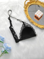 Soutien-gorge respirant et ajusté en dentelle à boucle avant pour femmes