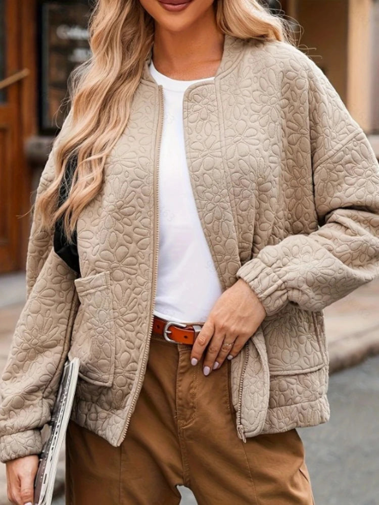 Veste Zippée Femme – Col Rond
