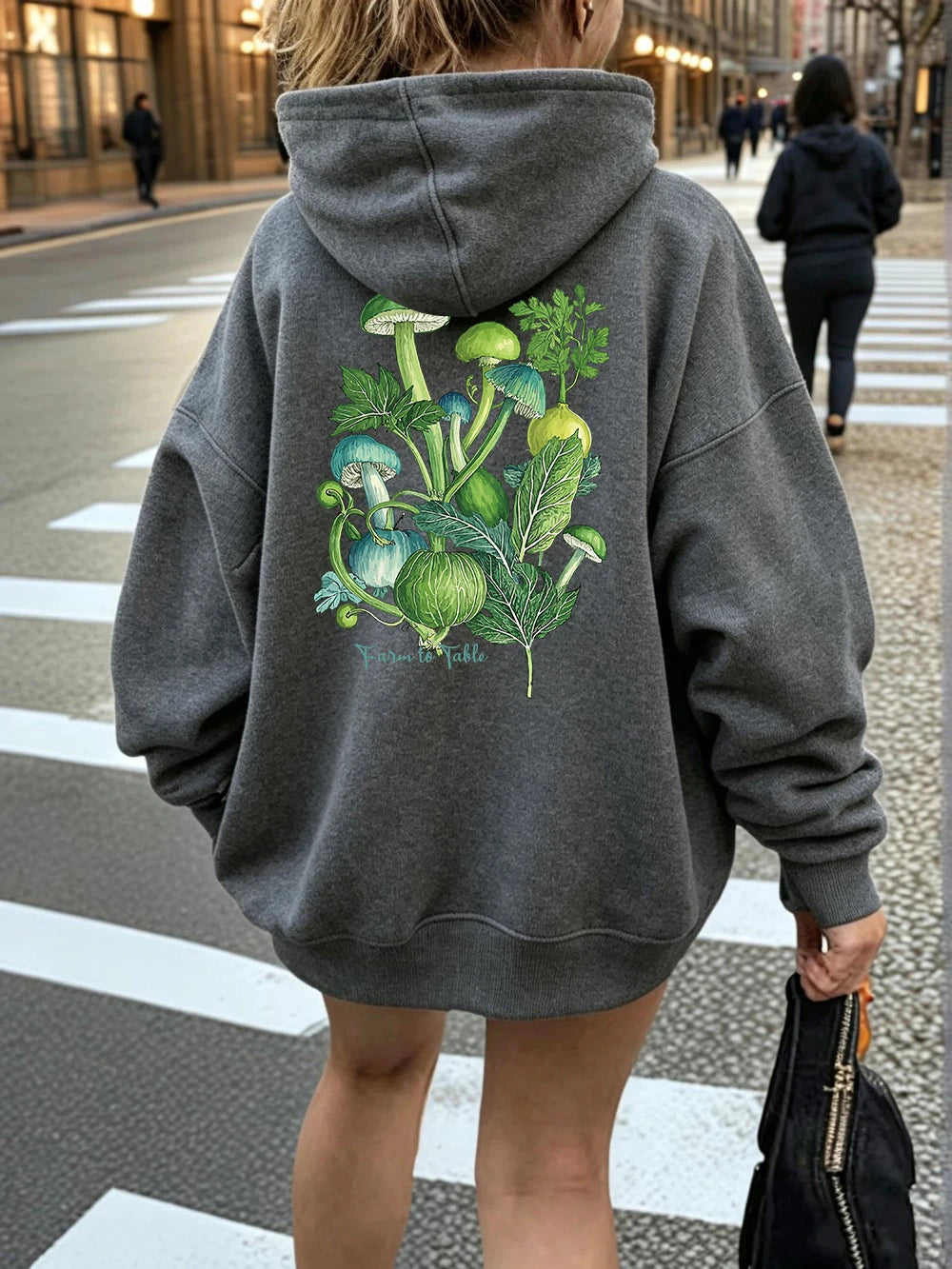 Sweat-shirts à capuche imprimés Farm To Table pour femmes