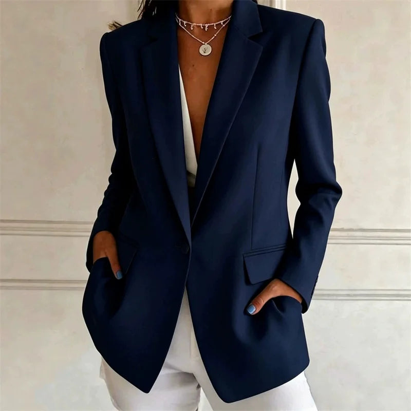 Blazer femme ample à col revers
