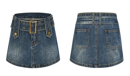 Mini-Jupe en Jean Femme – Taille Basse et Ceinture