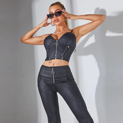 Legging Push-Up Femme – Détails Zippés