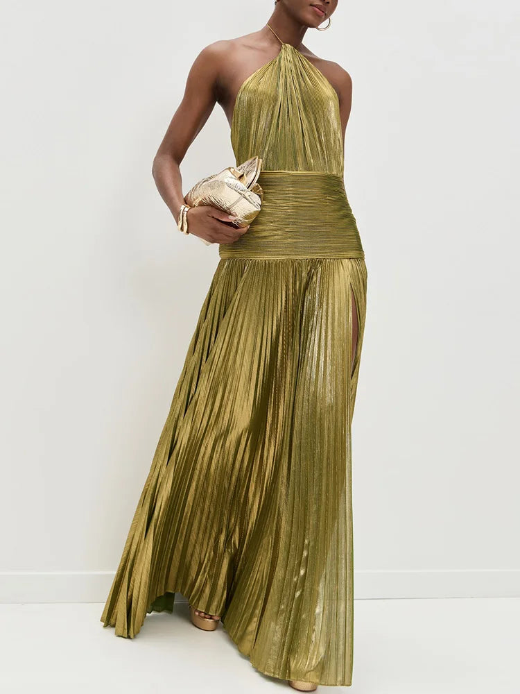 Robe sans manches et dos nu pour femmes