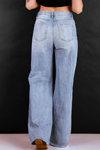 Jean ample taille haute à jambes larges pour femmes