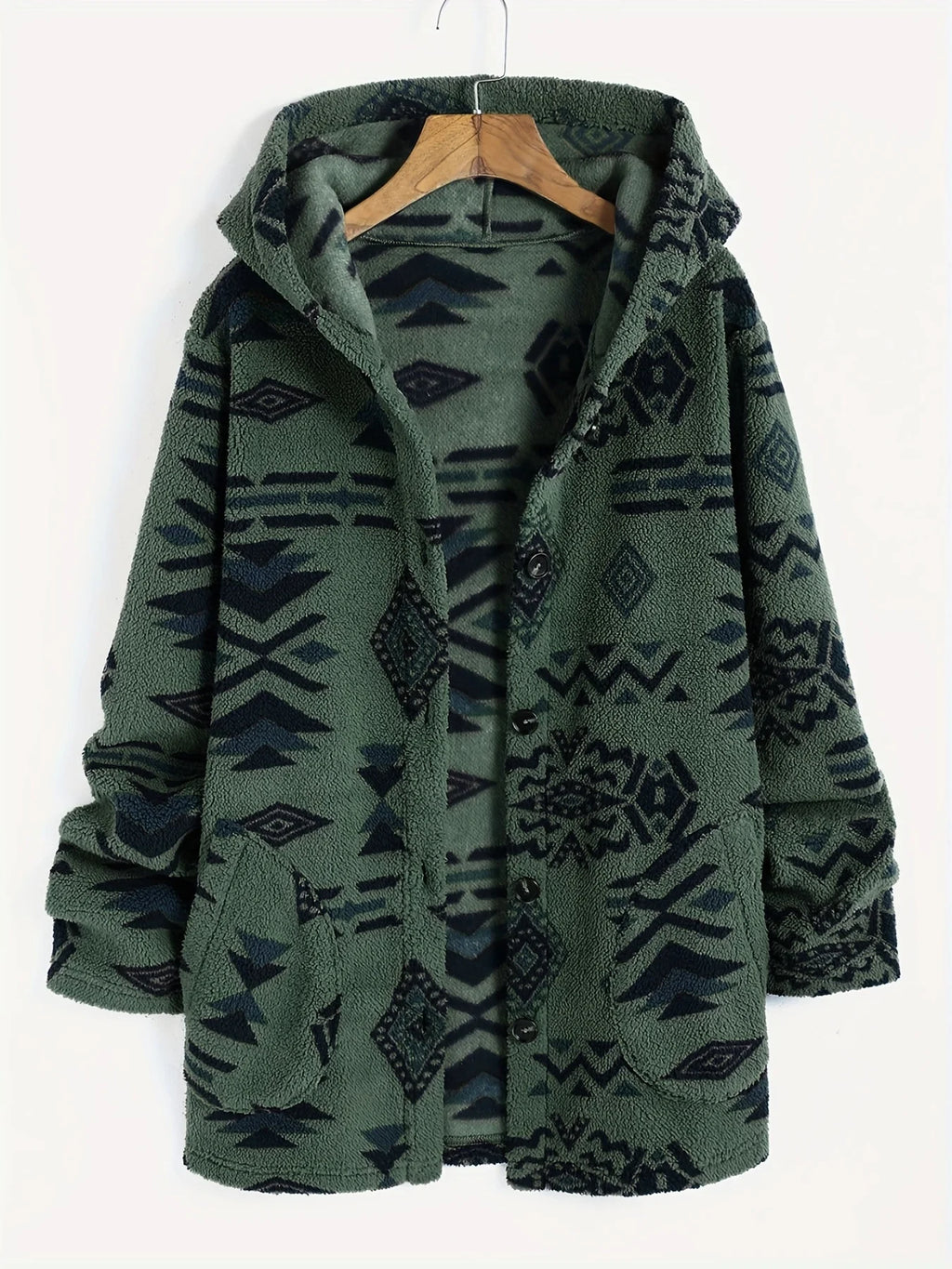 Manteau en peluche autrichien ultra-fin imprimé national aztèque pour femmes