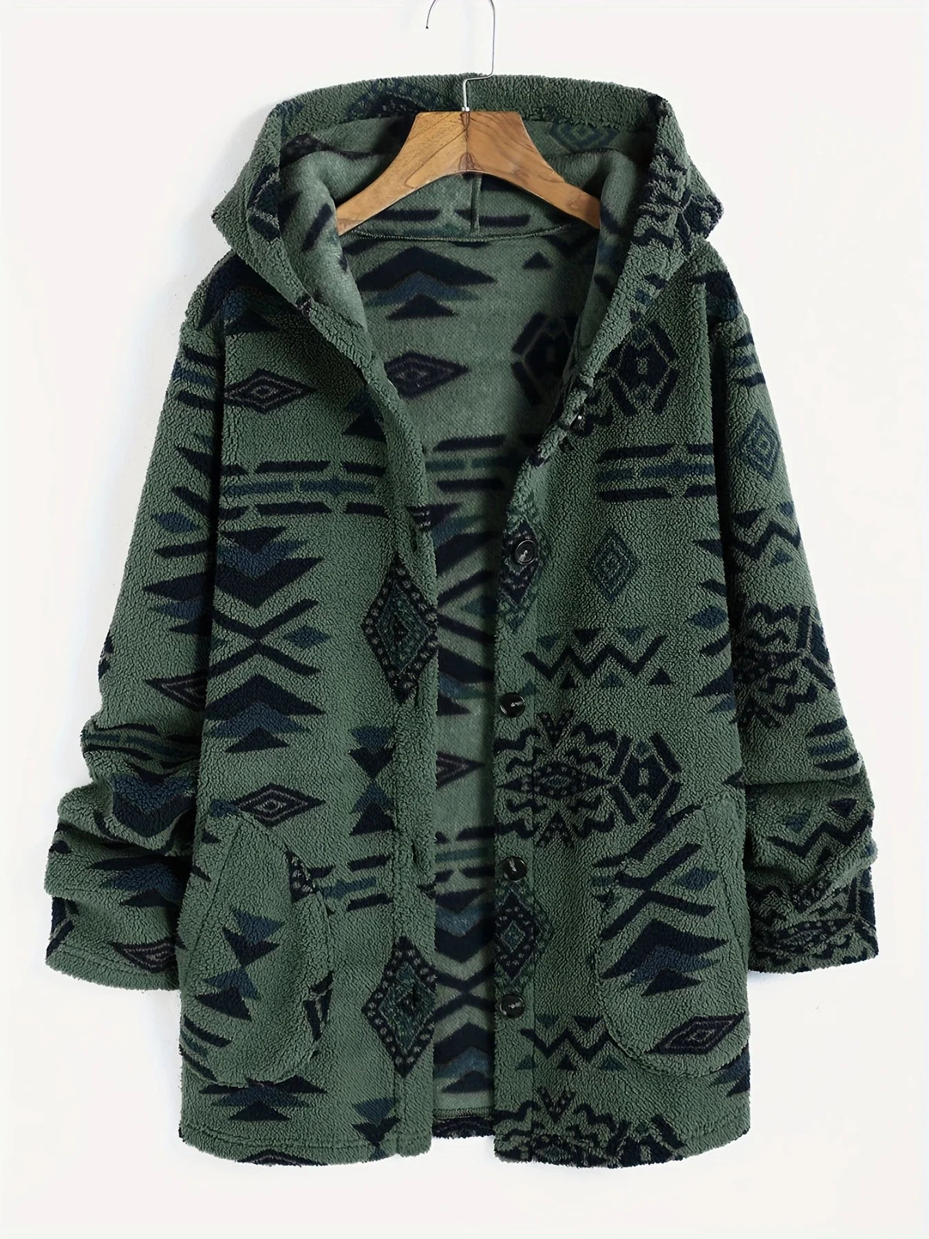 Manteau en peluche autrichien ultra-fin imprimé national aztèque pour femmes