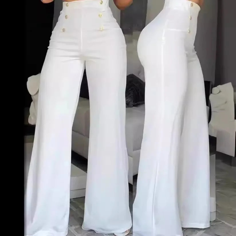 Pantalon évasé croisé coupe slim pour femmes