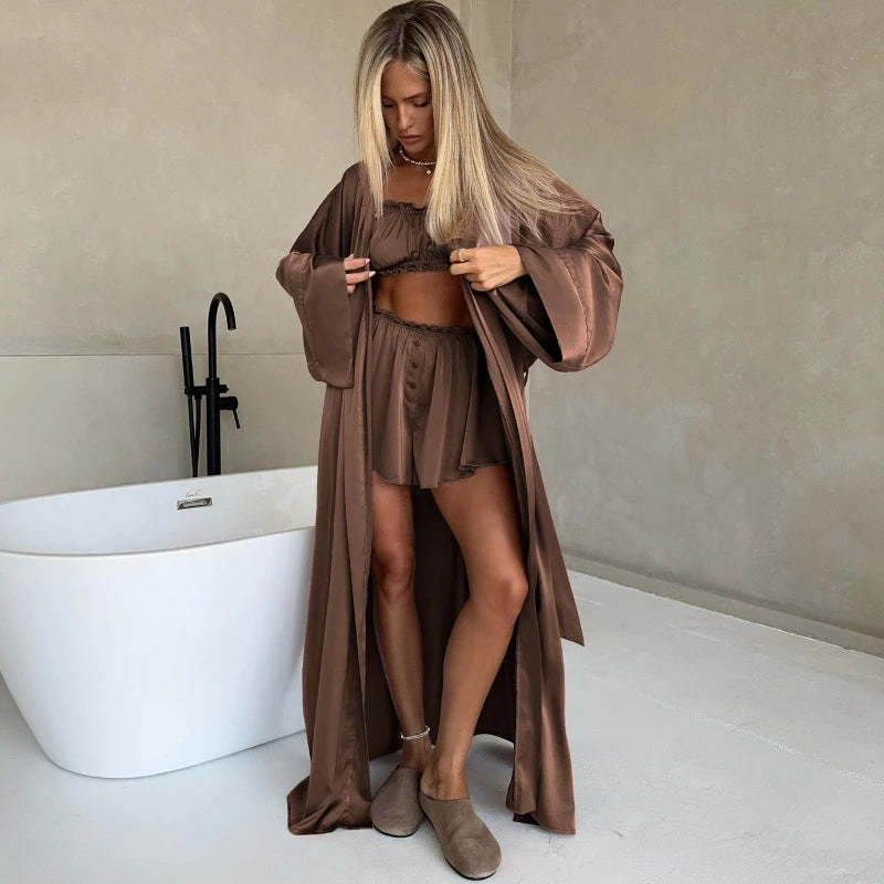 Ensemble pyjama 3 pièces décontracté pour femmes